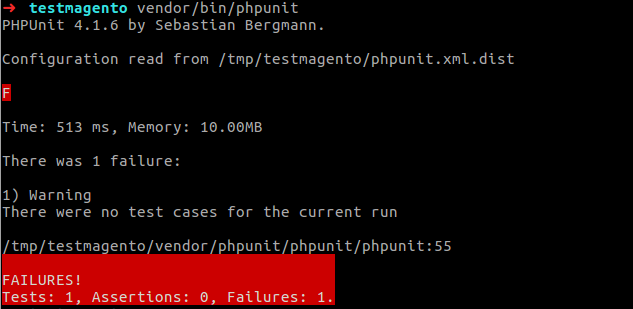 PHPUnit hat die Testdatenbank in 0,5 Sekunden initialisiert