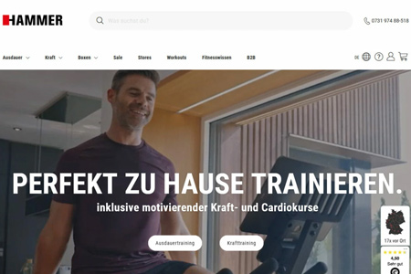 d2c e-commerce referenz hersteller hammer fitnessgeraete adobe commerce